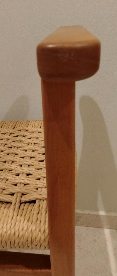 むう工房 エントランス スツール メープル無垢材 アーム付き ペーパーコード