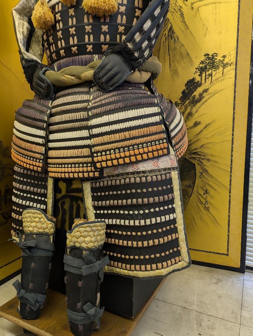 等身大 甲冑 鎧兜 鎧一式 甲冑 鎧櫃 鎧立付 面頰 赤糸大縅鎧 全高170cm