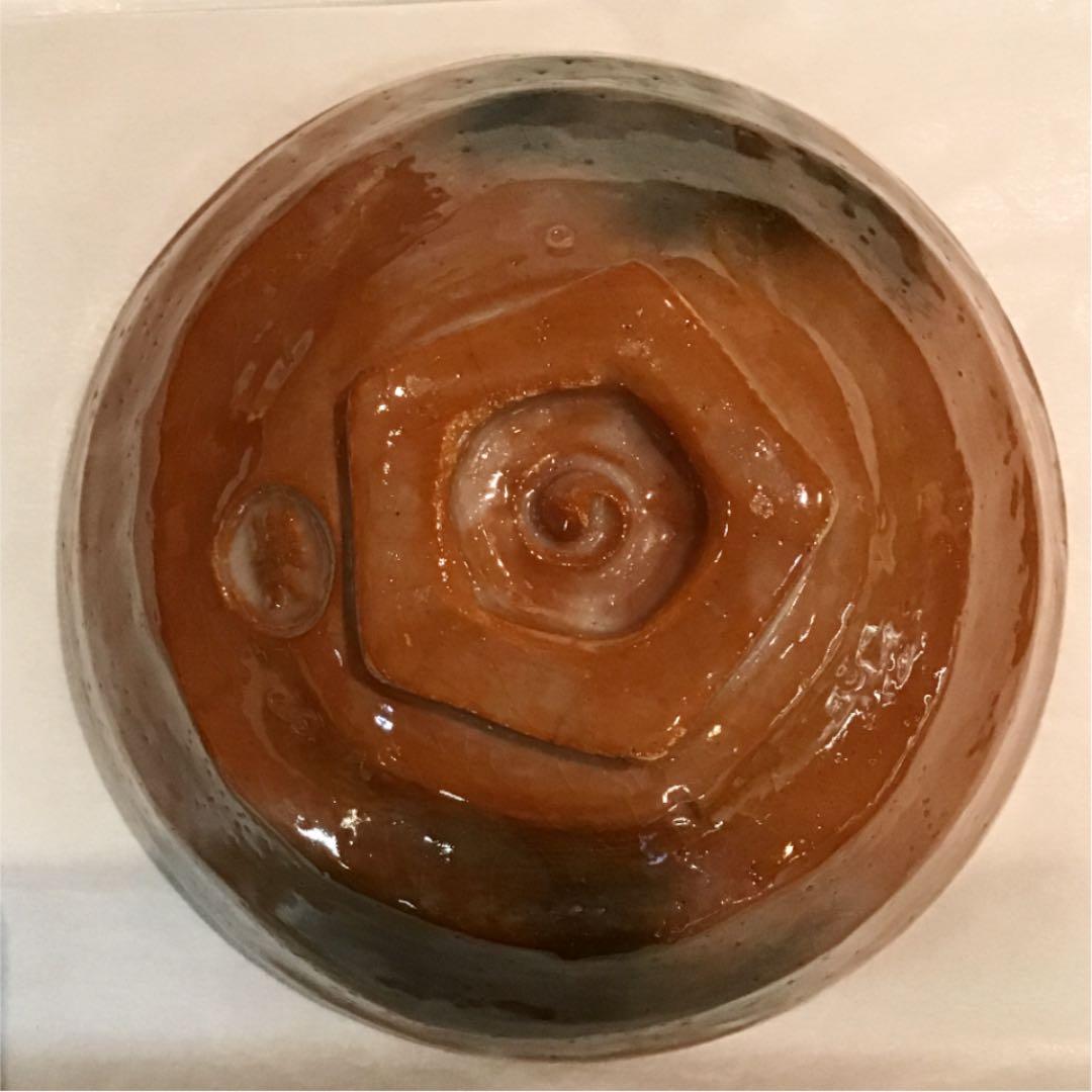 【茶道具】赤楽 嶋台茶碗 吉村楽入造 七代 如心斉好