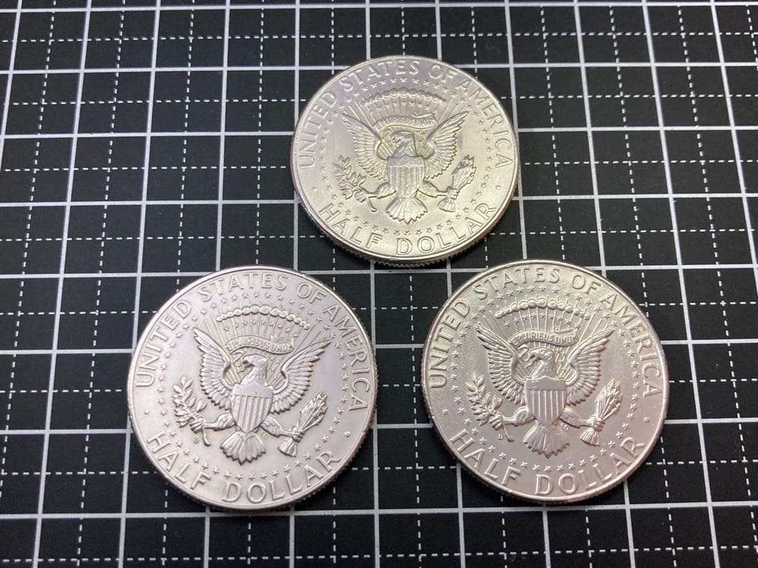 【アメリカ】ケネディハーフダラー銀貨3枚組(1964年)