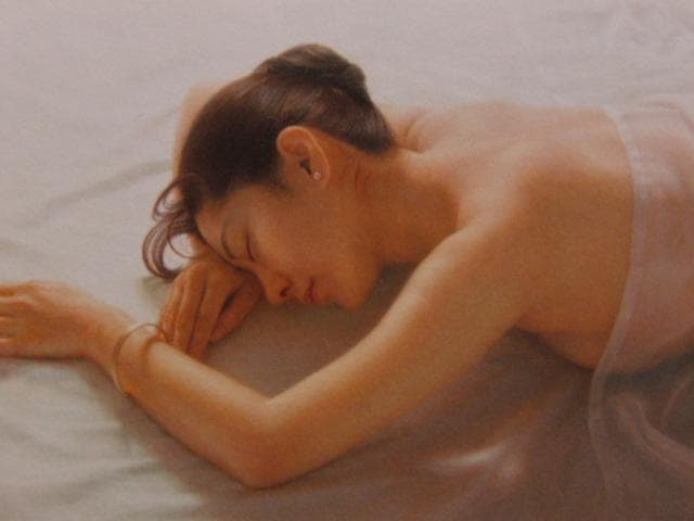 島村　信之、白いシーツ、希少画集画、新品高級額・額装付、状態良好