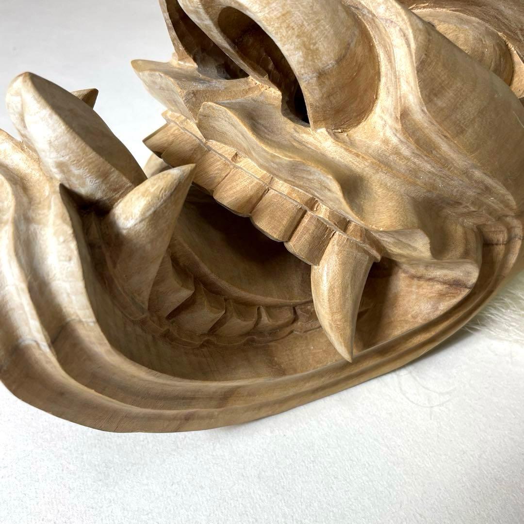 #XG552 作家・小森惠雲作・佐賀鬼・鬼面・能面・神楽面・鹿島一刀彫・杉彫