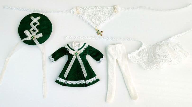 【ピコニーモP専用】レースセーラーワンピース ダークグリーン 889