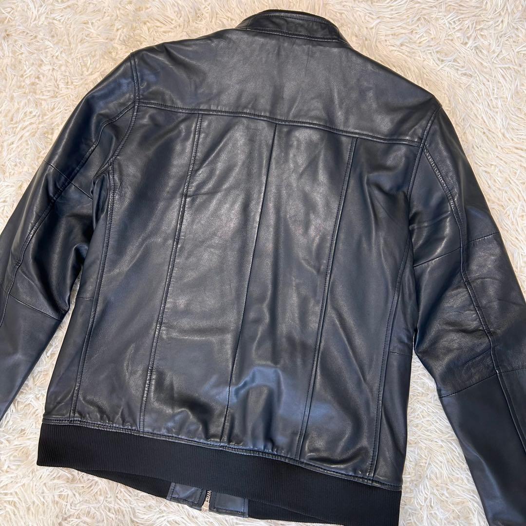 ✨美品✨AKM レザー　シングルライダースジャケット黒XL