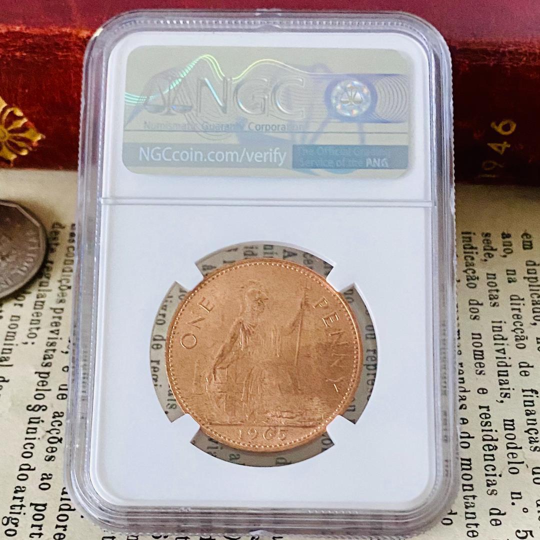 ★NGC★1965 MS63 イギリス 銅貨 ペニー 鑑定 希少