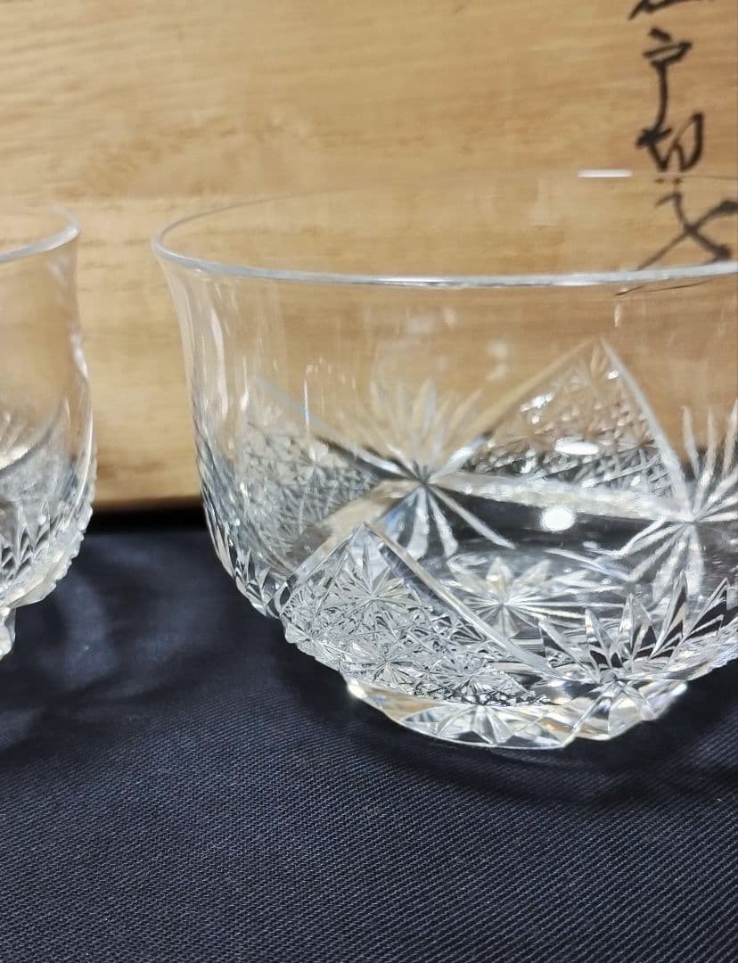 伝統工芸 江戸切子 冷茶 グラス 冷茶碗 黒川昭男 5客