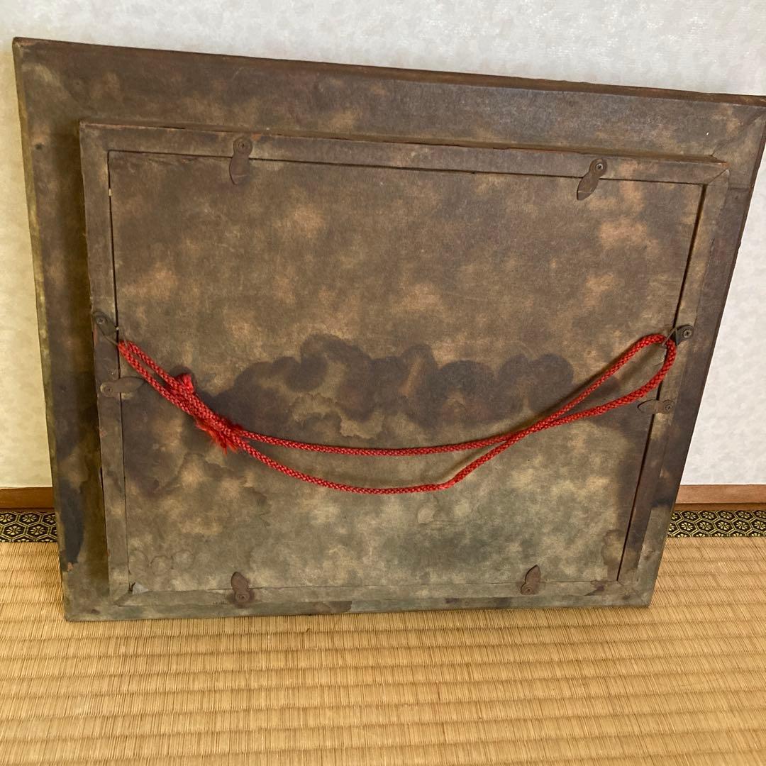 フルーツ 果物 油彩画 油絵　ガラス入額 アンティーク　骨董