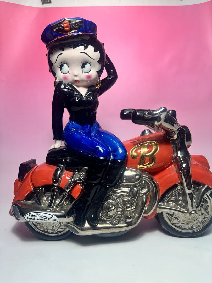 超希少 ベティ・ブープ Betty Boop バイク クッキージャー 外国製