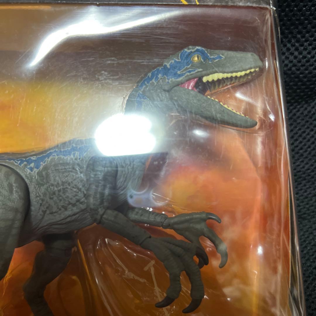マテル　アンバーコレクション　ヴェロキラプトル　ブルー　フィギュア　ジュラシック