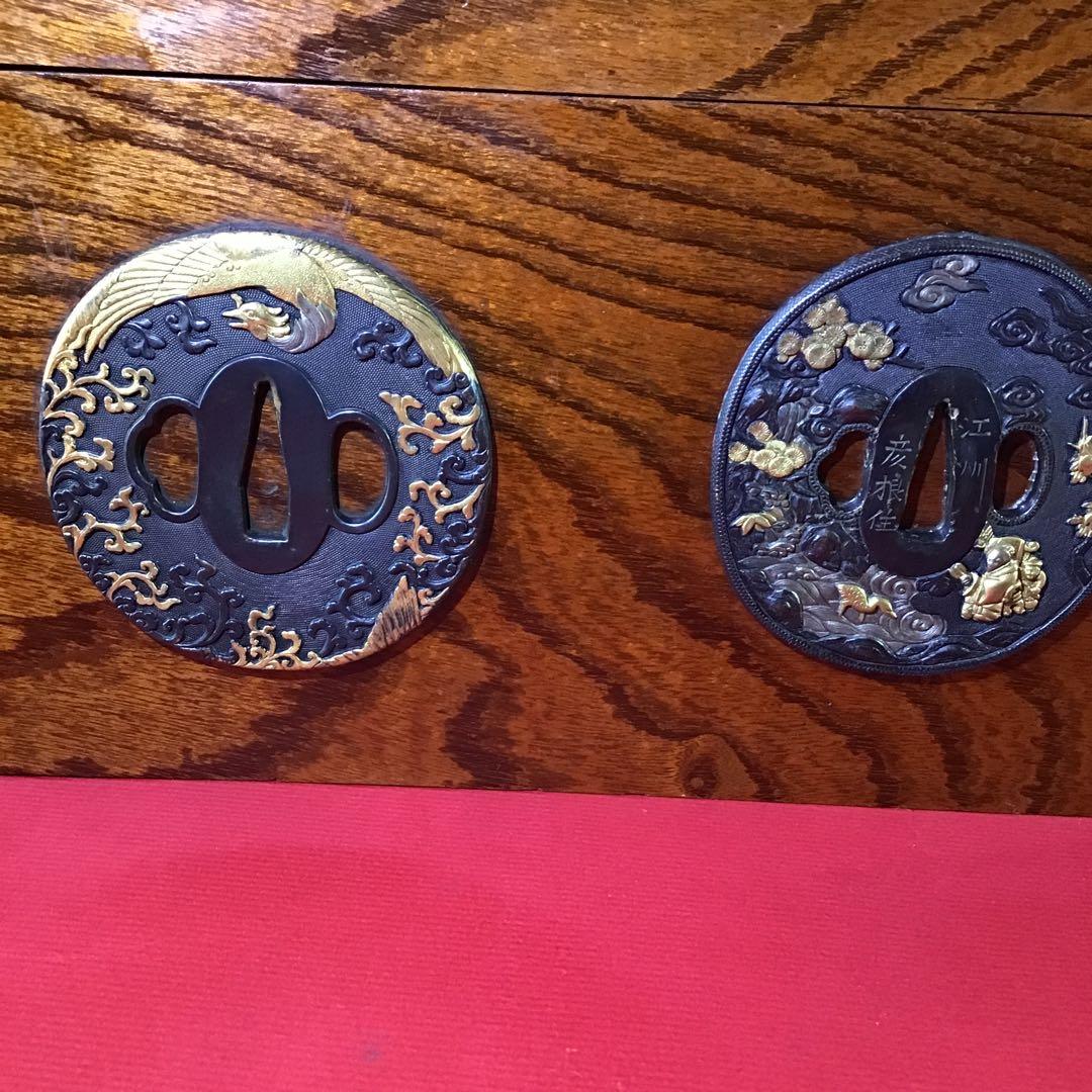 超高級　御刀お手入箱　刀匠作目貫道具付