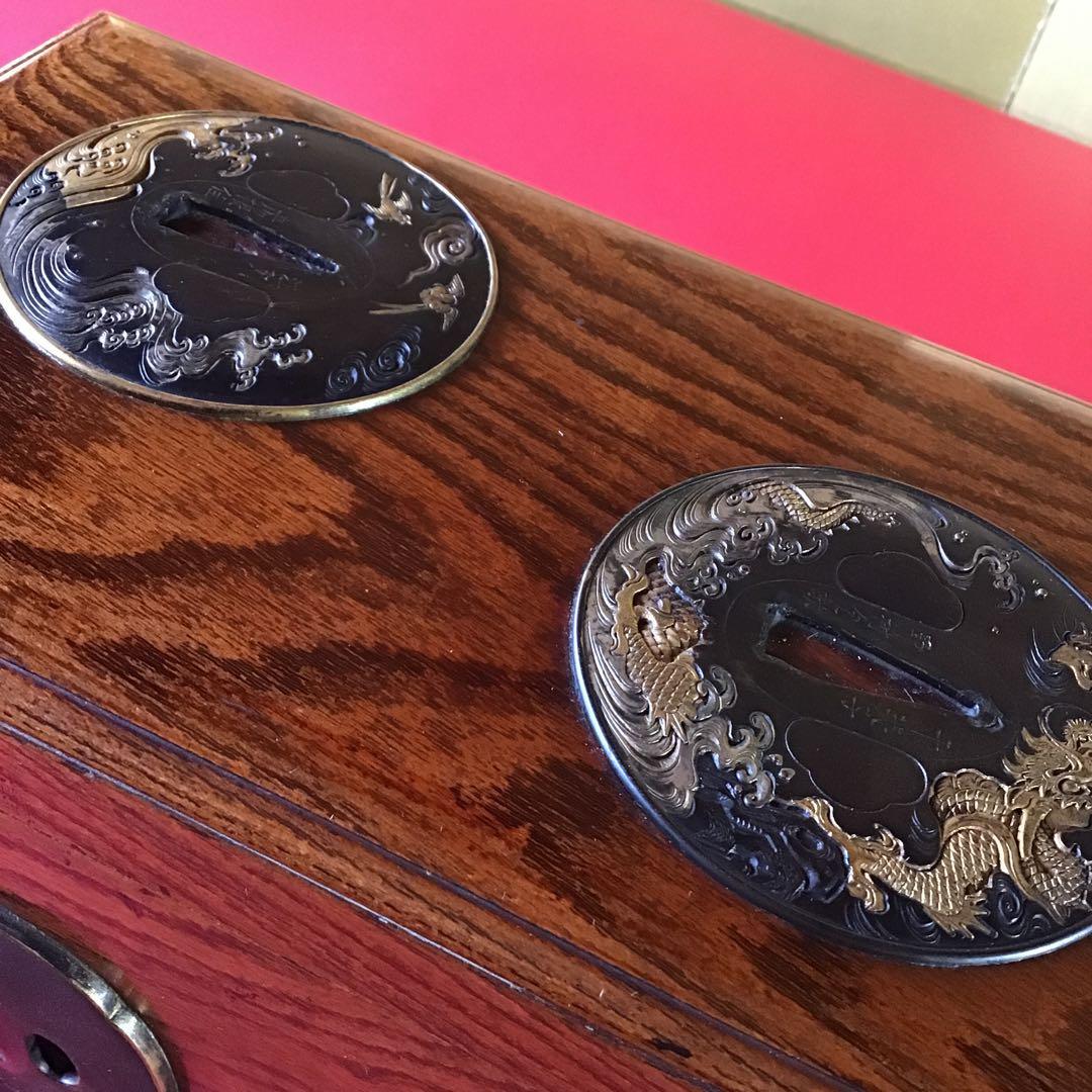 超高級　御刀お手入箱　刀匠作目貫道具付