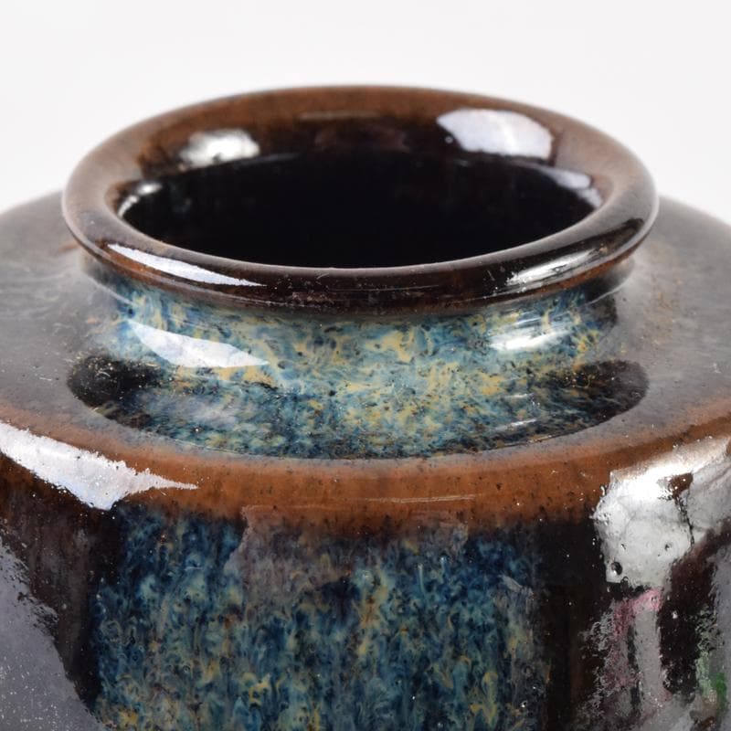 茶道具　京焼　平安喜山造　肩衝茶入　仕覆付　共箱　V　6994