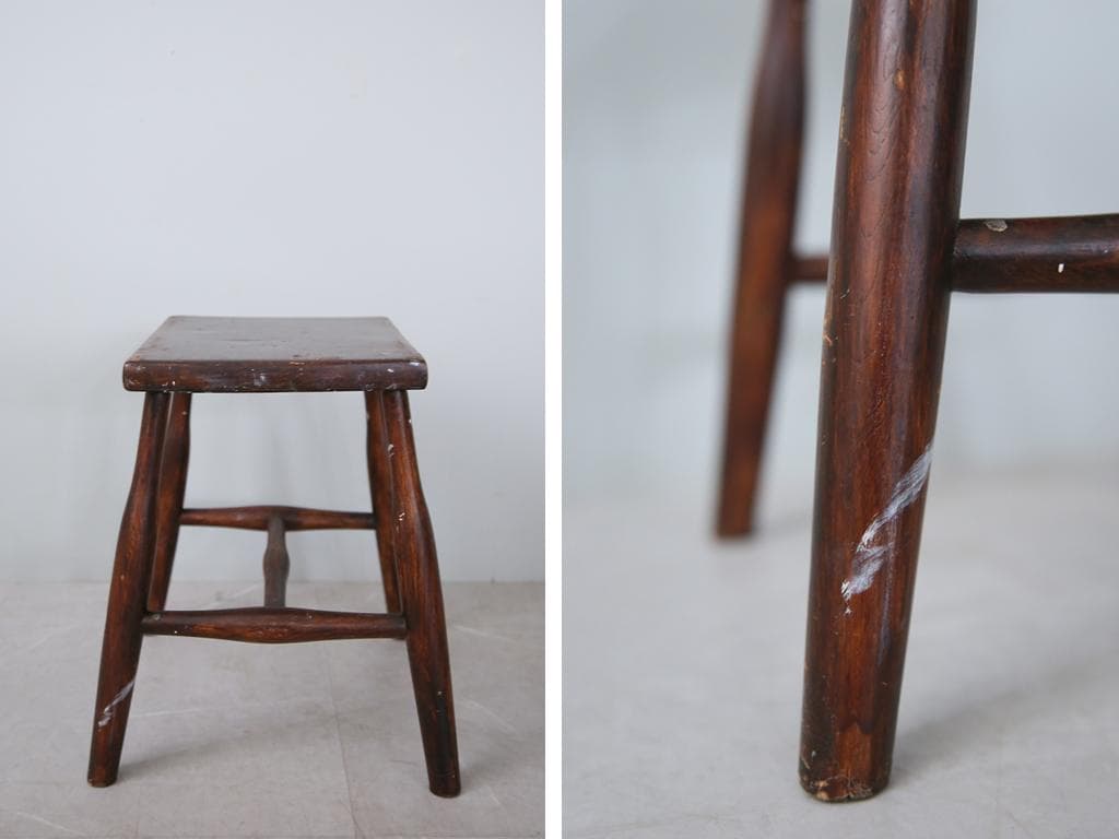 英国アンティーク木製スツール/椅子イス/チェア/花台/飾り棚(79-464)