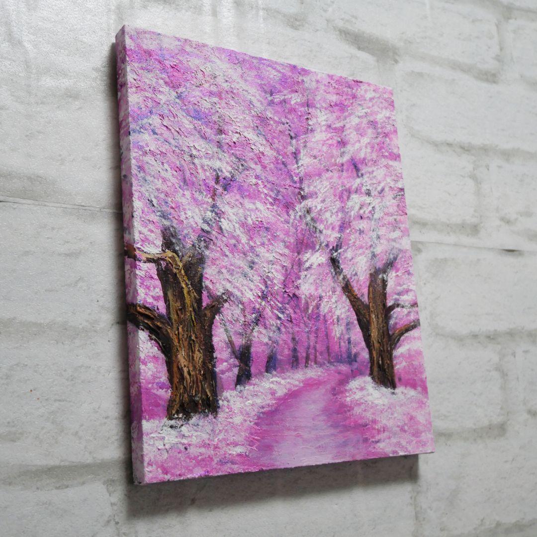 油絵 油彩 油彩画 絵画 絵【春の桜】