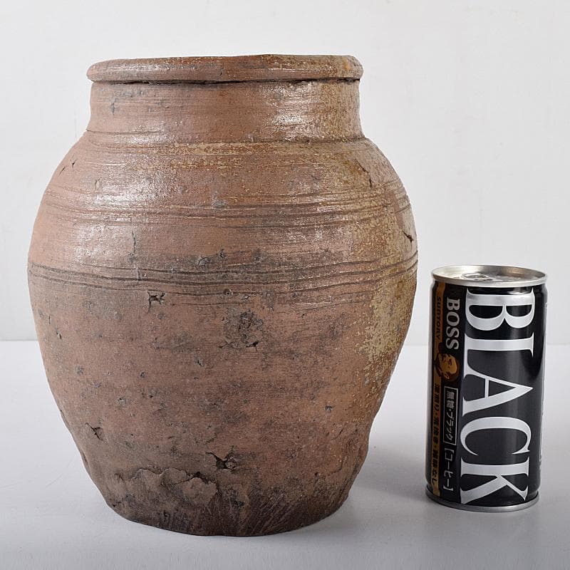 桂又三郎極め　室町初期　古備前　直線文壺水指　龍村光峯　宝雲緞子　MR7914B