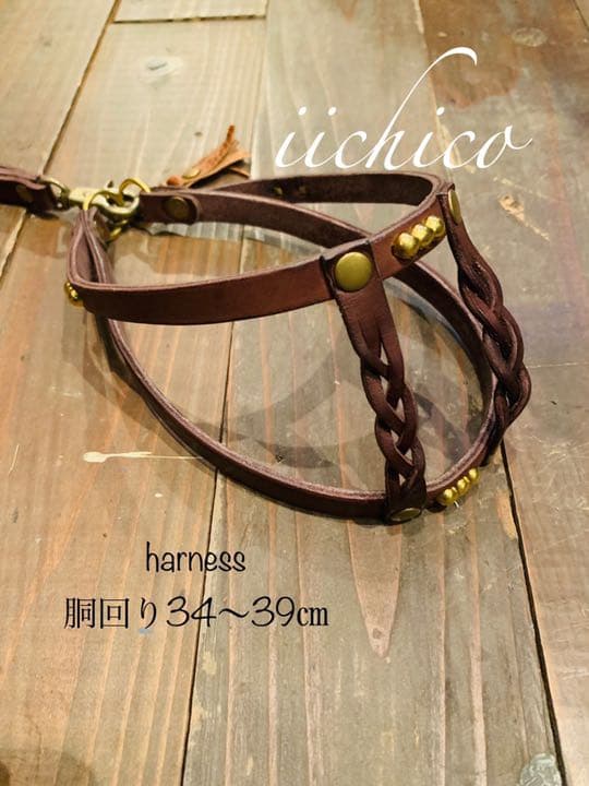 犬用　リード＆ハーネス　【本革】ブラウンSTUTS 2点 SET❣️