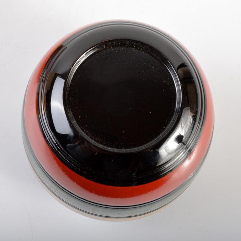 茶道具　山中塗　中村湖彩作　唐物写し　独楽棗　共箱　Ｖ　6294