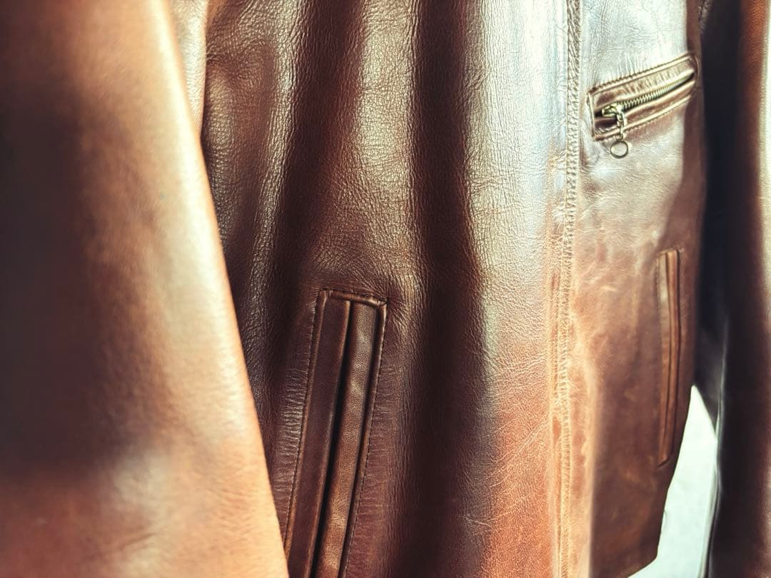 ビーマッコイ ステアハイド シングルライダースジャケットサイズ36 ブラウン