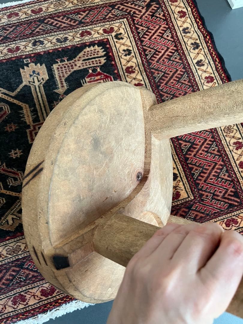 タンザニア　ドドマ族　ヴィンテージスツール　アフリカ椅子　民藝古道具アンティーク