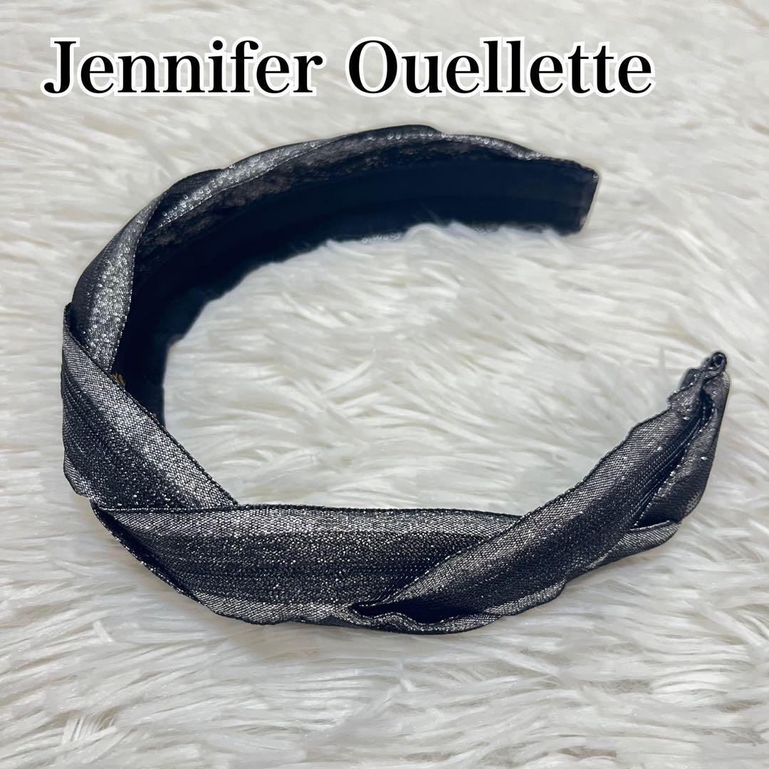【極美品】Jennifer Ouellette ヘアバンド 黒 ラメ USA製