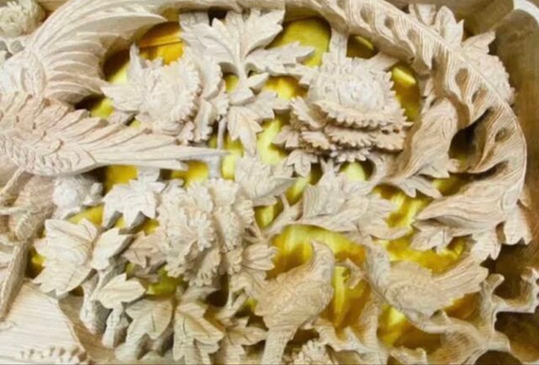 【特大一点物】透かし彫り牡丹鳳凰（７０cm超え）