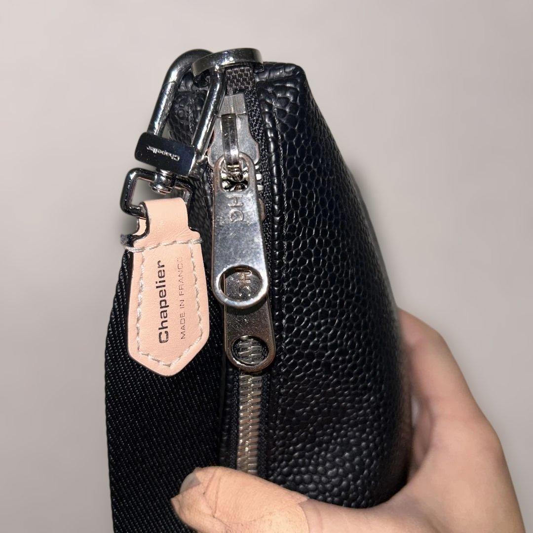 Herve Chapelierレザーショルダーバッグストラップ取り外し可能