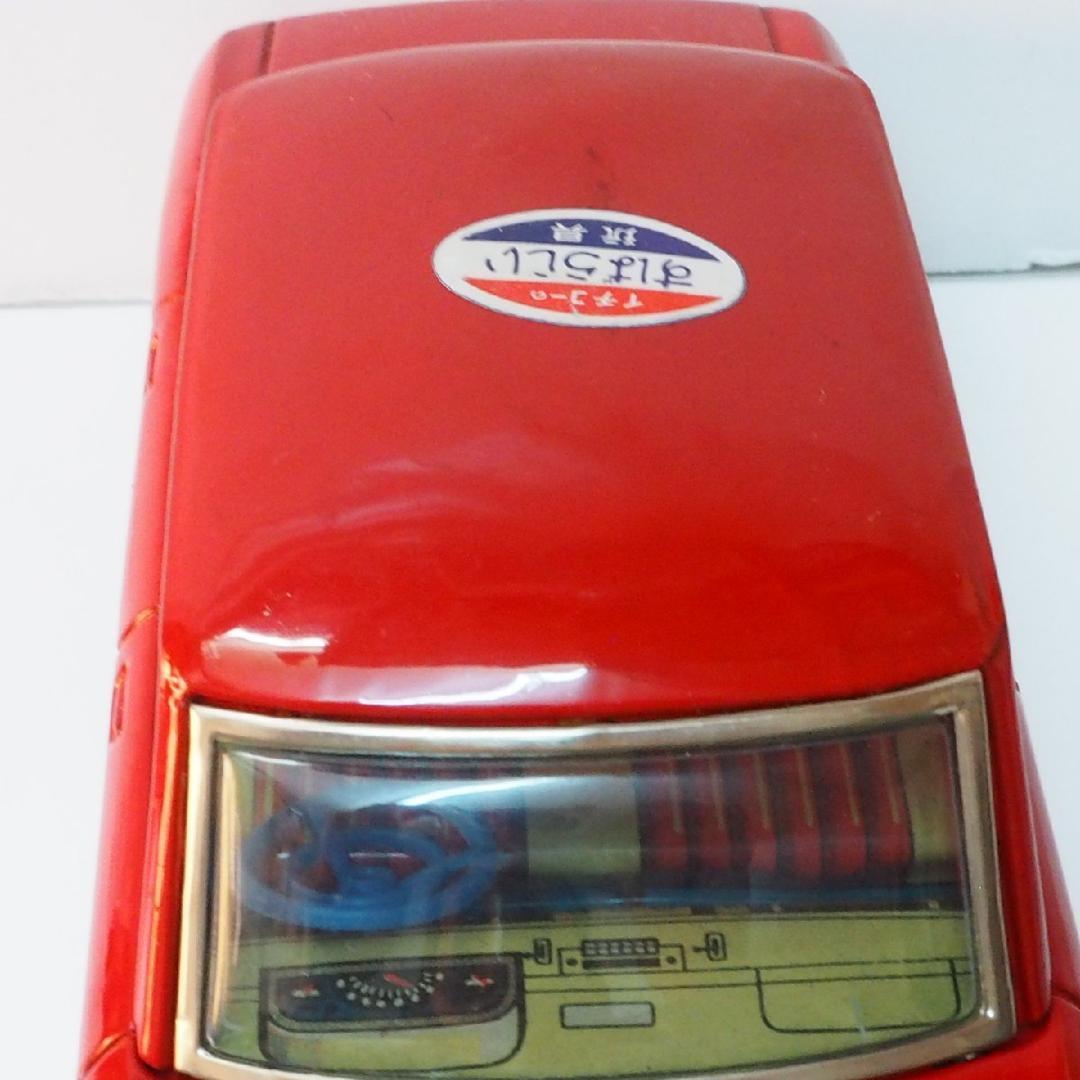 イチコー【ダットサン ブルーバード410赤 動作不良】当時物ブリキ製ミニカー箱無