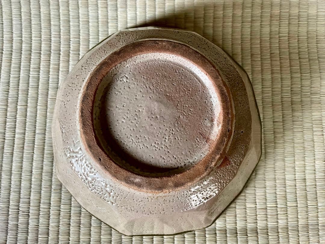 浜田庄司　地掛緑黒面取 大鉢