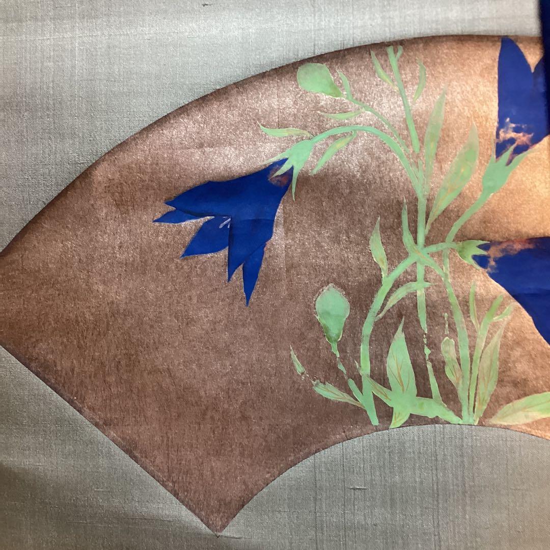 速水御舟　月に桔梗図　木版画　掛軸一幅　　昭和8年作【便利堂図版参考】　NO51