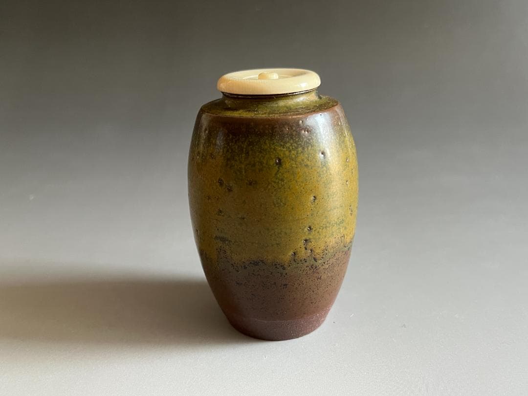 市野信水造　丹波焼　茶入　茶道具