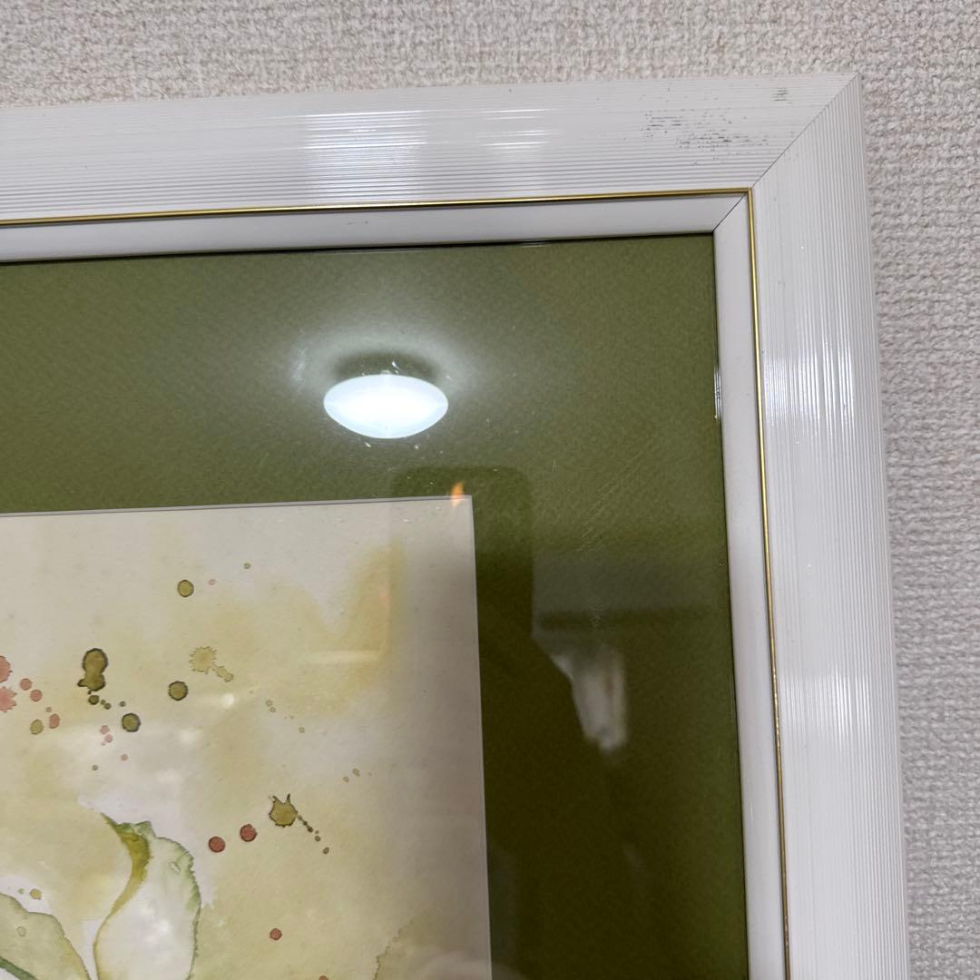 くげ じゅんこ 水彩画 サイン 額縁 付き 90×70cm