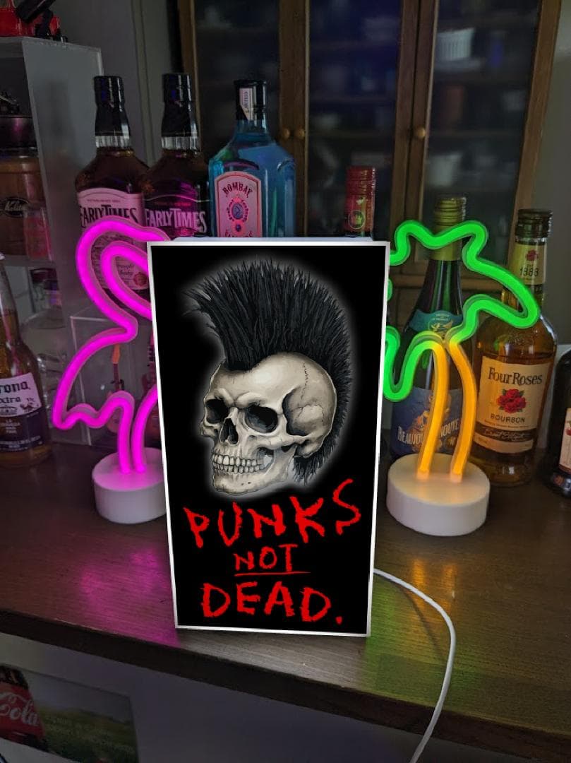 PUNK パンクロック パンクス スカル 骸骨 ドクロ 看板 置物 ライトBOX