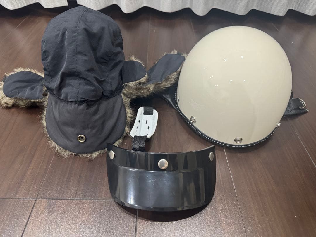 ショーティー ハーフヘルメット L ホワイト レトロ 未使用品