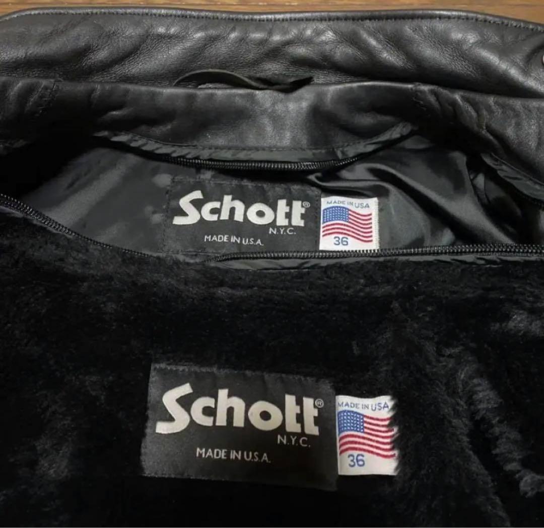 美品‼️新型schott641 36インチ　シングルライダース　インナーボア付