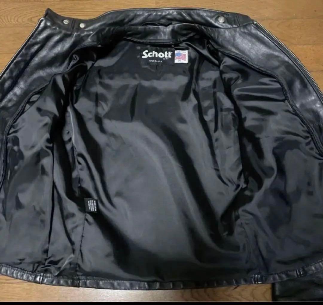 美品‼️新型schott641 36インチ　シングルライダース　インナーボア付