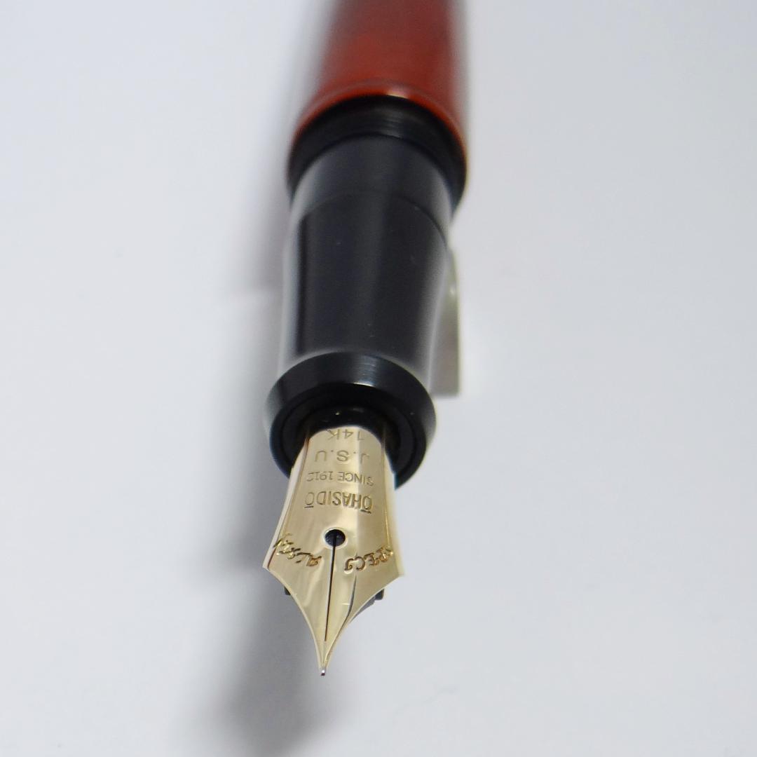 【筆記良好・希少旧モデル】大橋堂 万年筆 朱漆 OHASHIDO 14K 極細字