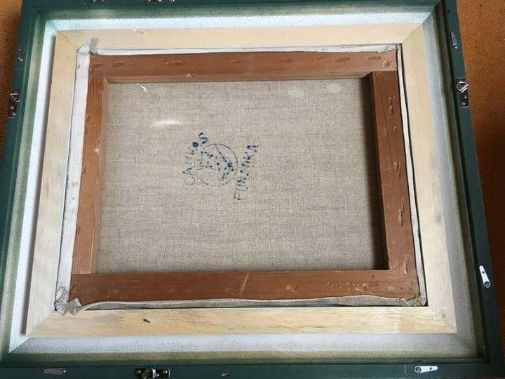 油絵 岩田順三作 『若草山から東大寺を望む風景』