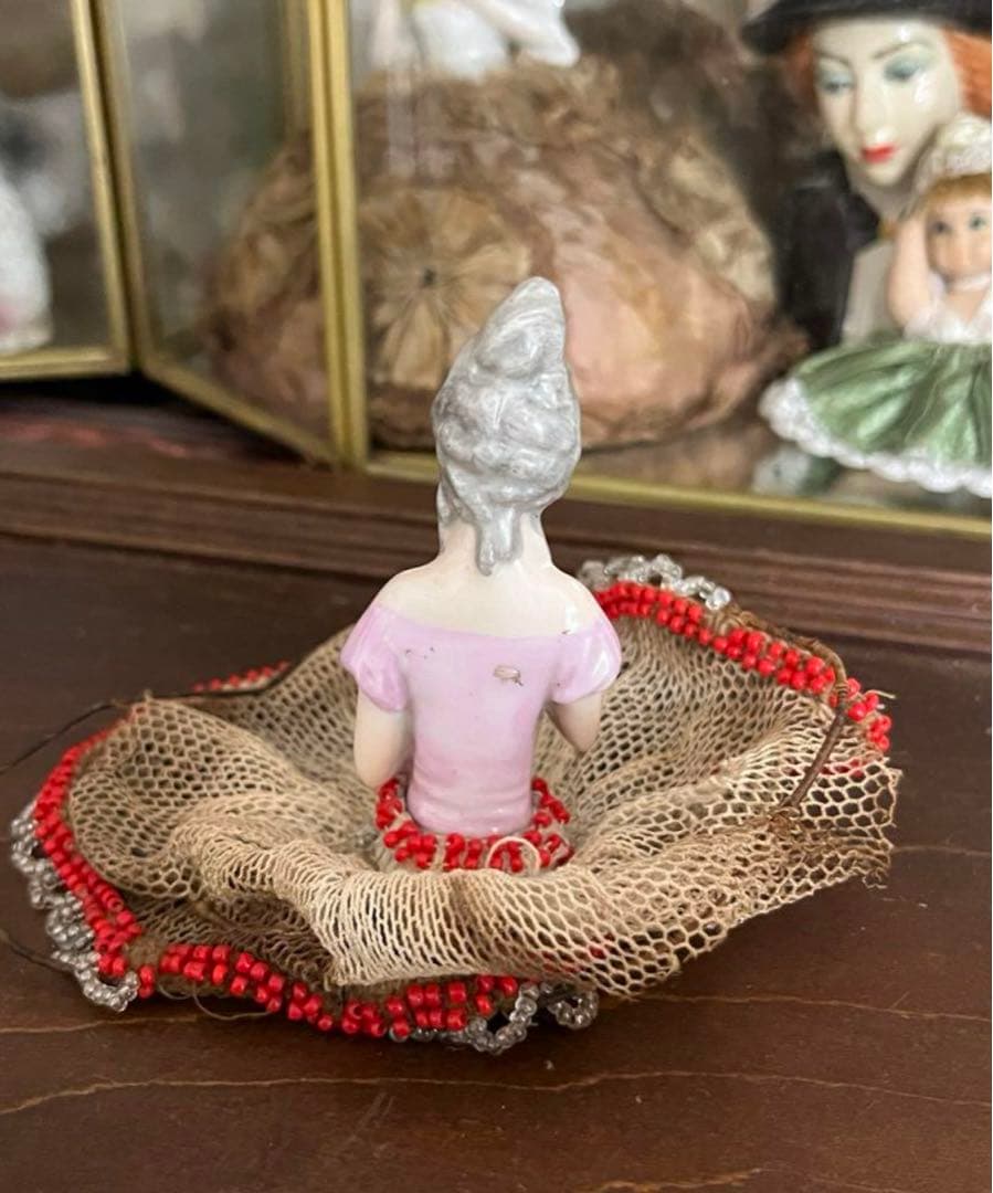 フランス　アンティーク ピンクッション ドール ハーフドール