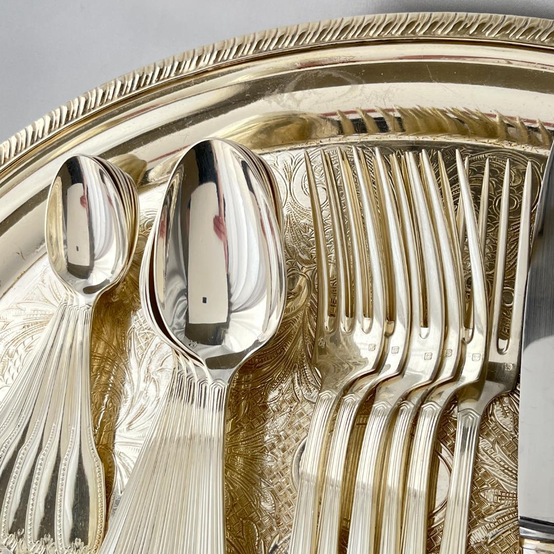 【仏蘭西】 パールとアカンサスのディナーセット 6名用24本【シルバープレート】