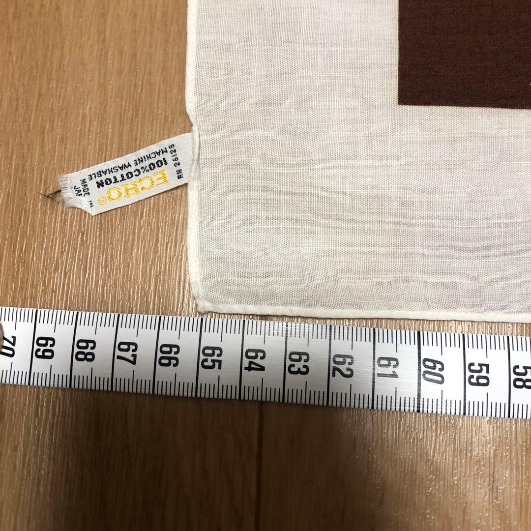 ビンテージ　ECHO バンダナ　スカーフ　チェッカーフラッグ柄　大判