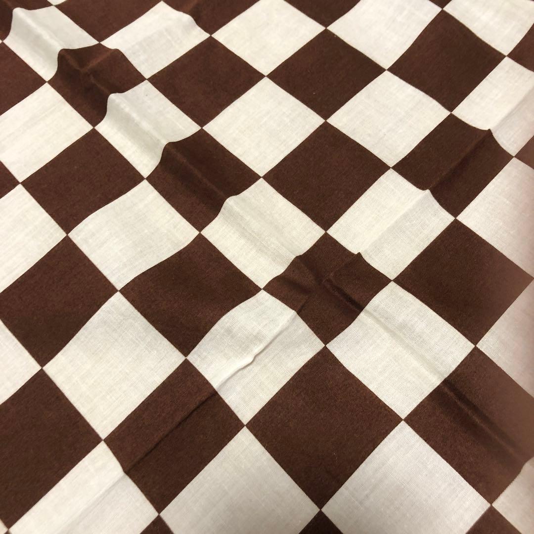 ビンテージ　ECHO バンダナ　スカーフ　チェッカーフラッグ柄　大判