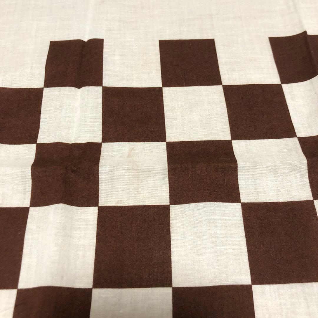 ビンテージ　ECHO バンダナ　スカーフ　チェッカーフラッグ柄　大判