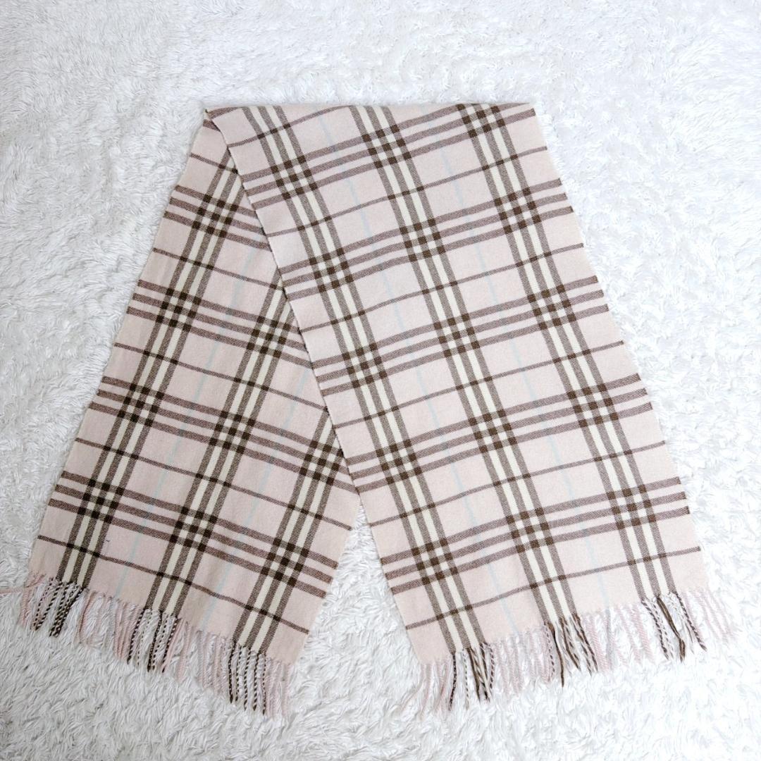 希少✨ Burberry バーバリー マフラー カシミヤ ノバチェック ピンク