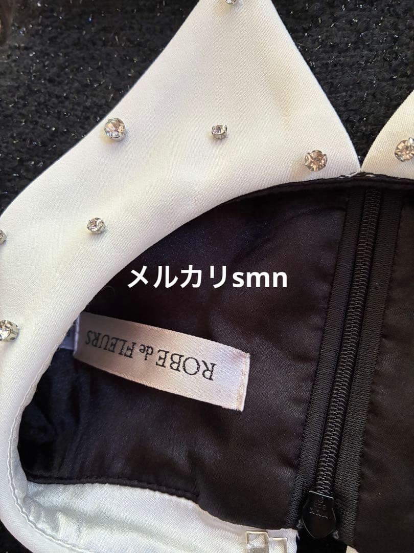 10th限定　ROBE de FLEURS ツイードドレス　S ブラック