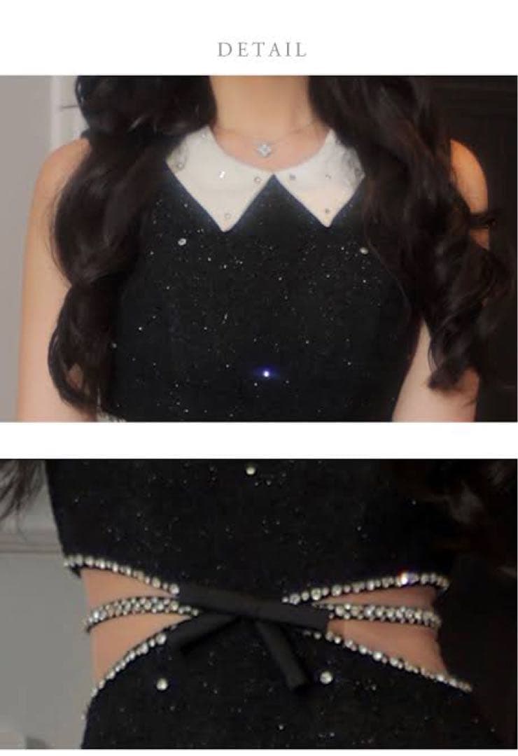 10th限定　ROBE de FLEURS ツイードドレス　S ブラック