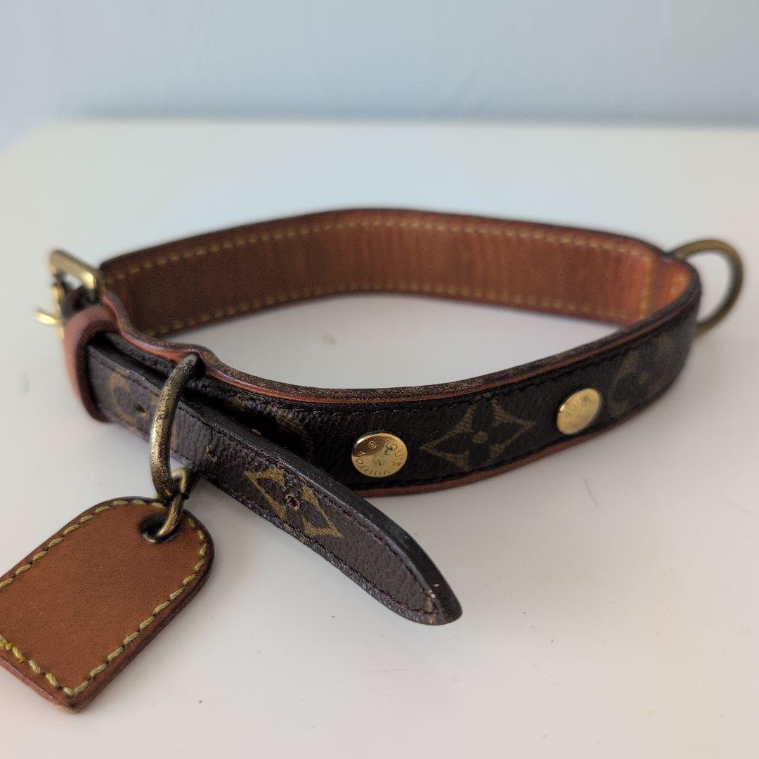 Louis Vuitton レザー首輪 モノグラム