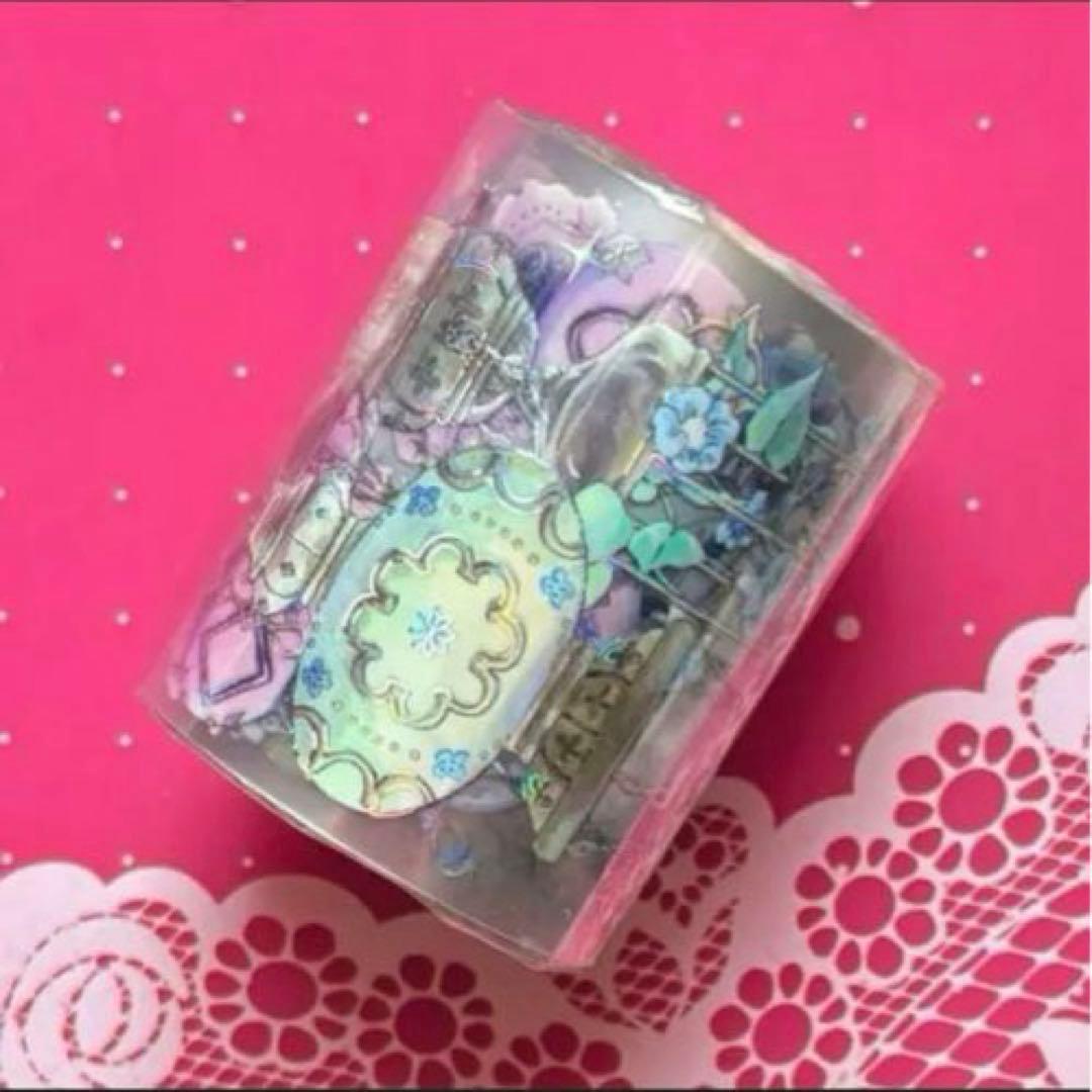 贝壳银 5cm×5m 浮光琉璃 海外マスキングテープ　海外マステ　提灯