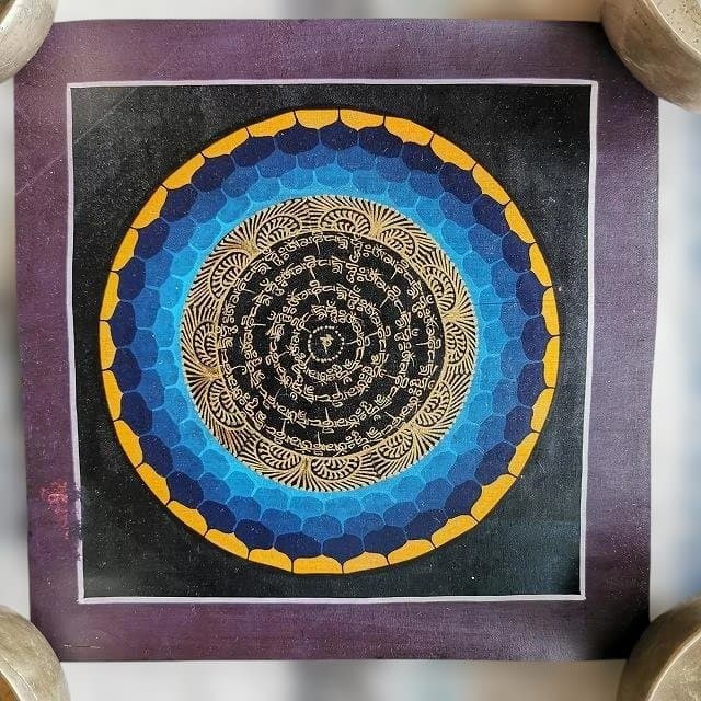 オンマニペメフム　マントラ　曼荼羅　参　：　タンカ　仏画