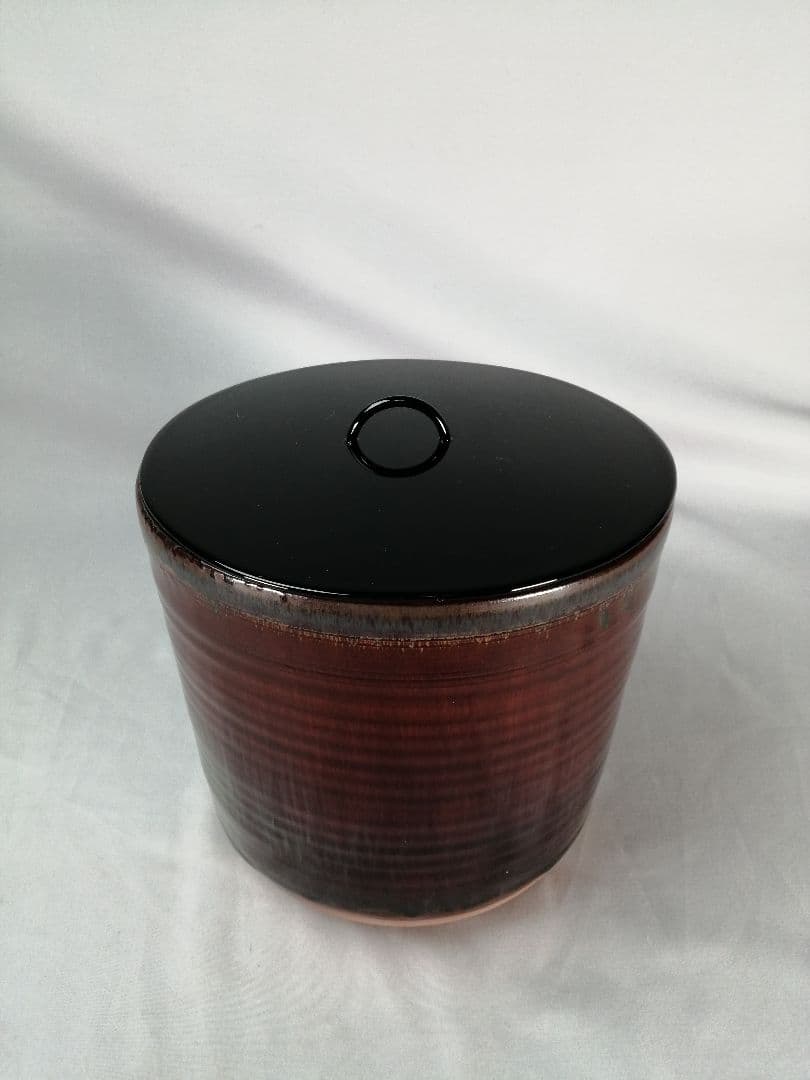 【茶道具】高取喜恵造　高取焼丸水指　水指392