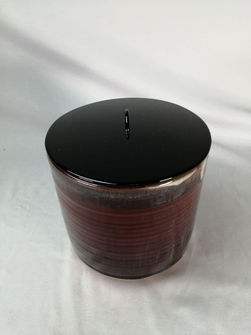 【茶道具】高取喜恵造　高取焼丸水指　水指392